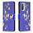 Coque Portefeuille Motif Fantaisie Livre Cuir Etui Clapet B03F pour Xiaomi Mi 11i 5G Bleu Royal