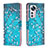 Coque Portefeuille Motif Fantaisie Livre Cuir Etui Clapet B03F pour Xiaomi Mi 12 5G Cyan