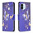 Coque Portefeuille Motif Fantaisie Livre Cuir Etui Clapet B03F pour Xiaomi Poco C50 Bleu Royal