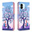 Coque Portefeuille Motif Fantaisie Livre Cuir Etui Clapet B03F pour Xiaomi Poco C50 Violet Clair