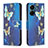 Coque Portefeuille Motif Fantaisie Livre Cuir Etui Clapet B03F pour Xiaomi Poco C65 Bleu Ciel