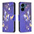 Coque Portefeuille Motif Fantaisie Livre Cuir Etui Clapet B03F pour Xiaomi Poco C65 Bleu Royal