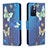 Coque Portefeuille Motif Fantaisie Livre Cuir Etui Clapet B03F pour Xiaomi Poco M4 Pro 5G Bleu Ciel