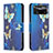 Coque Portefeuille Motif Fantaisie Livre Cuir Etui Clapet B03F pour Xiaomi Poco X4 Pro 5G Bleu Ciel