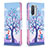 Coque Portefeuille Motif Fantaisie Livre Cuir Etui Clapet B03F pour Xiaomi Redmi K40 5G Violet Clair