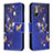 Coque Portefeuille Motif Fantaisie Livre Cuir Etui Clapet B03F pour Xiaomi Redmi Note 10T 5G Bleu Royal