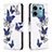 Coque Portefeuille Motif Fantaisie Livre Cuir Etui Clapet B03F pour Xiaomi Redmi Note 13 Pro 5G Bleu