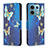 Coque Portefeuille Motif Fantaisie Livre Cuir Etui Clapet B03F pour Xiaomi Redmi Note 13 Pro 5G Bleu Ciel