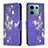 Coque Portefeuille Motif Fantaisie Livre Cuir Etui Clapet B03F pour Xiaomi Redmi Note 13 Pro 5G Bleu Royal