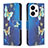 Coque Portefeuille Motif Fantaisie Livre Cuir Etui Clapet B03F pour Xiaomi Redmi Note 13 Pro+ Plus 5G Bleu Ciel