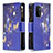 Coque Portefeuille Motif Fantaisie Livre Cuir Etui Clapet B04F pour OnePlus Nord N200 5G Bleu Royal