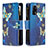 Coque Portefeuille Motif Fantaisie Livre Cuir Etui Clapet B04F pour Oppo A74 4G Bleu