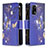 Coque Portefeuille Motif Fantaisie Livre Cuir Etui Clapet B04F pour Oppo A74 4G Bleu Royal