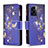 Coque Portefeuille Motif Fantaisie Livre Cuir Etui Clapet B04F pour Oppo A77 5G Bleu Royal