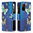 Coque Portefeuille Motif Fantaisie Livre Cuir Etui Clapet B04F pour Oppo A94 5G Bleu