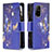 Coque Portefeuille Motif Fantaisie Livre Cuir Etui Clapet B04F pour Oppo A94 5G Bleu Royal