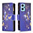 Coque Portefeuille Motif Fantaisie Livre Cuir Etui Clapet B04F pour Oppo A96 4G Bleu Royal