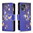 Coque Portefeuille Motif Fantaisie Livre Cuir Etui Clapet B04F pour Oppo Find X5 Pro 5G Bleu Royal