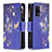 Coque Portefeuille Motif Fantaisie Livre Cuir Etui Clapet B04F pour Oppo Reno5 F Bleu Royal