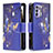 Coque Portefeuille Motif Fantaisie Livre Cuir Etui Clapet B04F pour Oppo Reno6 5G Bleu Royal