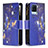 Coque Portefeuille Motif Fantaisie Livre Cuir Etui Clapet B04F pour Realme 8 4G Bleu Royal