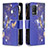 Coque Portefeuille Motif Fantaisie Livre Cuir Etui Clapet B04F pour Realme 8 5G Bleu Royal