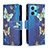 Coque Portefeuille Motif Fantaisie Livre Cuir Etui Clapet B04F pour Realme 9 4G Bleu