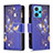 Coque Portefeuille Motif Fantaisie Livre Cuir Etui Clapet B04F pour Realme 9 4G Bleu Royal