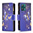 Coque Portefeuille Motif Fantaisie Livre Cuir Etui Clapet B04F pour Realme 9 5G Bleu Royal