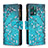 Coque Portefeuille Motif Fantaisie Livre Cuir Etui Clapet B04F pour Realme 9 5G Cyan