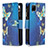 Coque Portefeuille Motif Fantaisie Livre Cuir Etui Clapet B04F pour Realme C12 Bleu