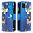 Coque Portefeuille Motif Fantaisie Livre Cuir Etui Clapet B04F pour Realme C21 Bleu