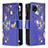 Coque Portefeuille Motif Fantaisie Livre Cuir Etui Clapet B04F pour Realme C21 Bleu Royal