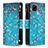 Coque Portefeuille Motif Fantaisie Livre Cuir Etui Clapet B04F pour Realme C21 Cyan