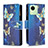 Coque Portefeuille Motif Fantaisie Livre Cuir Etui Clapet B04F pour Realme C30 Bleu