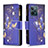 Coque Portefeuille Motif Fantaisie Livre Cuir Etui Clapet B04F pour Realme C31 Bleu Royal