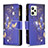 Coque Portefeuille Motif Fantaisie Livre Cuir Etui Clapet B04F pour Realme C35 Bleu Royal