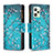 Coque Portefeuille Motif Fantaisie Livre Cuir Etui Clapet B04F pour Realme C35 Cyan