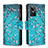 Coque Portefeuille Motif Fantaisie Livre Cuir Etui Clapet B04F pour Realme GT Neo3 5G Cyan