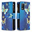 Coque Portefeuille Motif Fantaisie Livre Cuir Etui Clapet B04F pour Realme Q3 5G Bleu