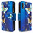 Coque Portefeuille Motif Fantaisie Livre Cuir Etui Clapet B04F pour Samsung Galaxy A01 SM-A015 Bleu