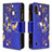 Coque Portefeuille Motif Fantaisie Livre Cuir Etui Clapet B04F pour Samsung Galaxy A01 SM-A015 Bleu Royal