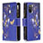 Coque Portefeuille Motif Fantaisie Livre Cuir Etui Clapet B04F pour Samsung Galaxy A02s Bleu Royal