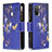 Coque Portefeuille Motif Fantaisie Livre Cuir Etui Clapet B04F pour Samsung Galaxy A03s Bleu Royal