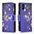 Coque Portefeuille Motif Fantaisie Livre Cuir Etui Clapet B04F pour Samsung Galaxy A04 4G Bleu Royal