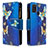 Coque Portefeuille Motif Fantaisie Livre Cuir Etui Clapet B04F pour Samsung Galaxy A21s Bleu