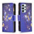 Coque Portefeuille Motif Fantaisie Livre Cuir Etui Clapet B04F pour Samsung Galaxy A23 4G Bleu Royal