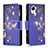 Coque Portefeuille Motif Fantaisie Livre Cuir Etui Clapet B04F pour Samsung Galaxy A23 5G SC-56C Bleu Royal