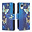 Coque Portefeuille Motif Fantaisie Livre Cuir Etui Clapet B04F pour Samsung Galaxy A23s Bleu
