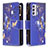 Coque Portefeuille Motif Fantaisie Livre Cuir Etui Clapet B04F pour Samsung Galaxy A24 4G Bleu Royal